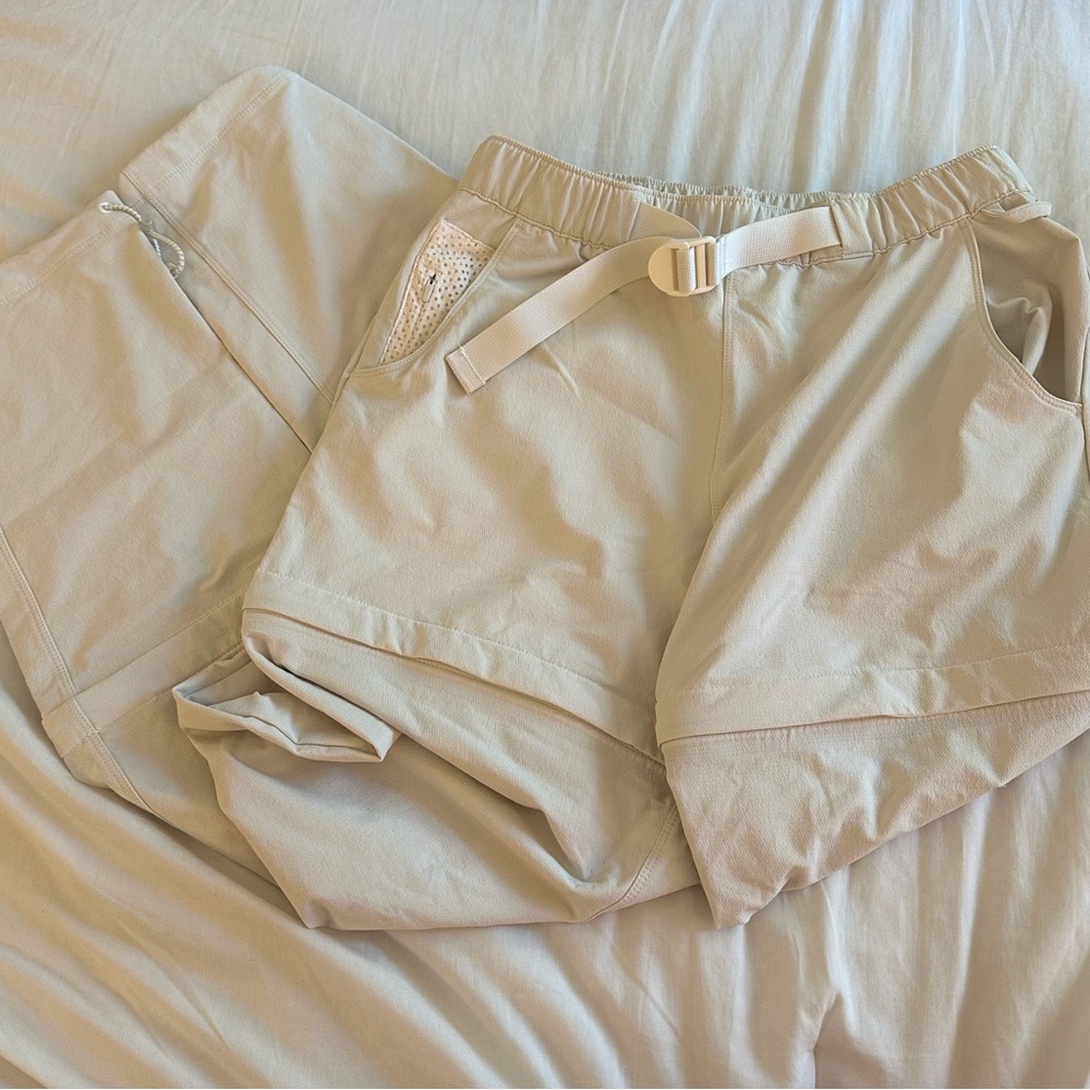 Outdoor Voices RecTrek zip off pants, small bone EUC